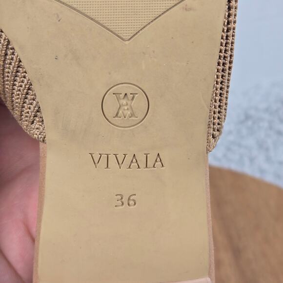 Vivaia Womens 36 Jade Almond Square Open Toe Business Casual Block Heel Slide - Picture 11 of 12